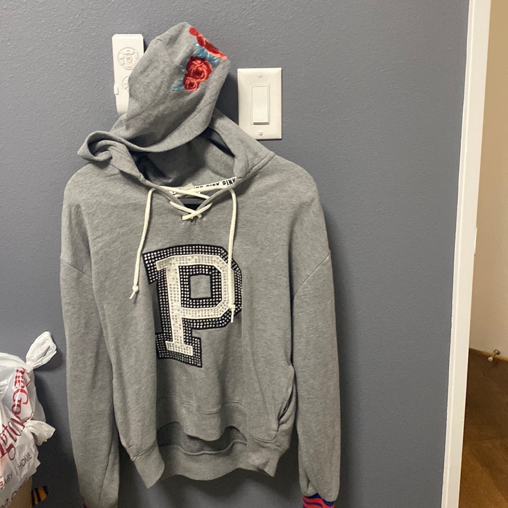 “Pink” shoe laced hoodie